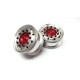 Reality Truck Alum. Wide Wheels w/red center/black nut (pair)
